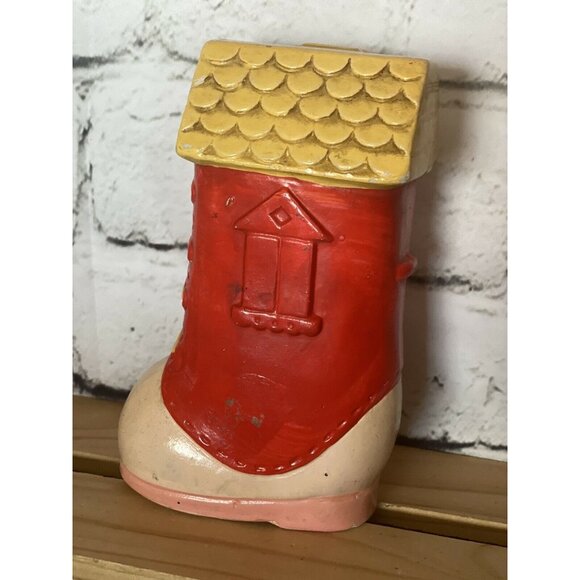 Vintage Ceramic Boot Bank With Children Figurines Enesco MCM - Picture 3 of 10